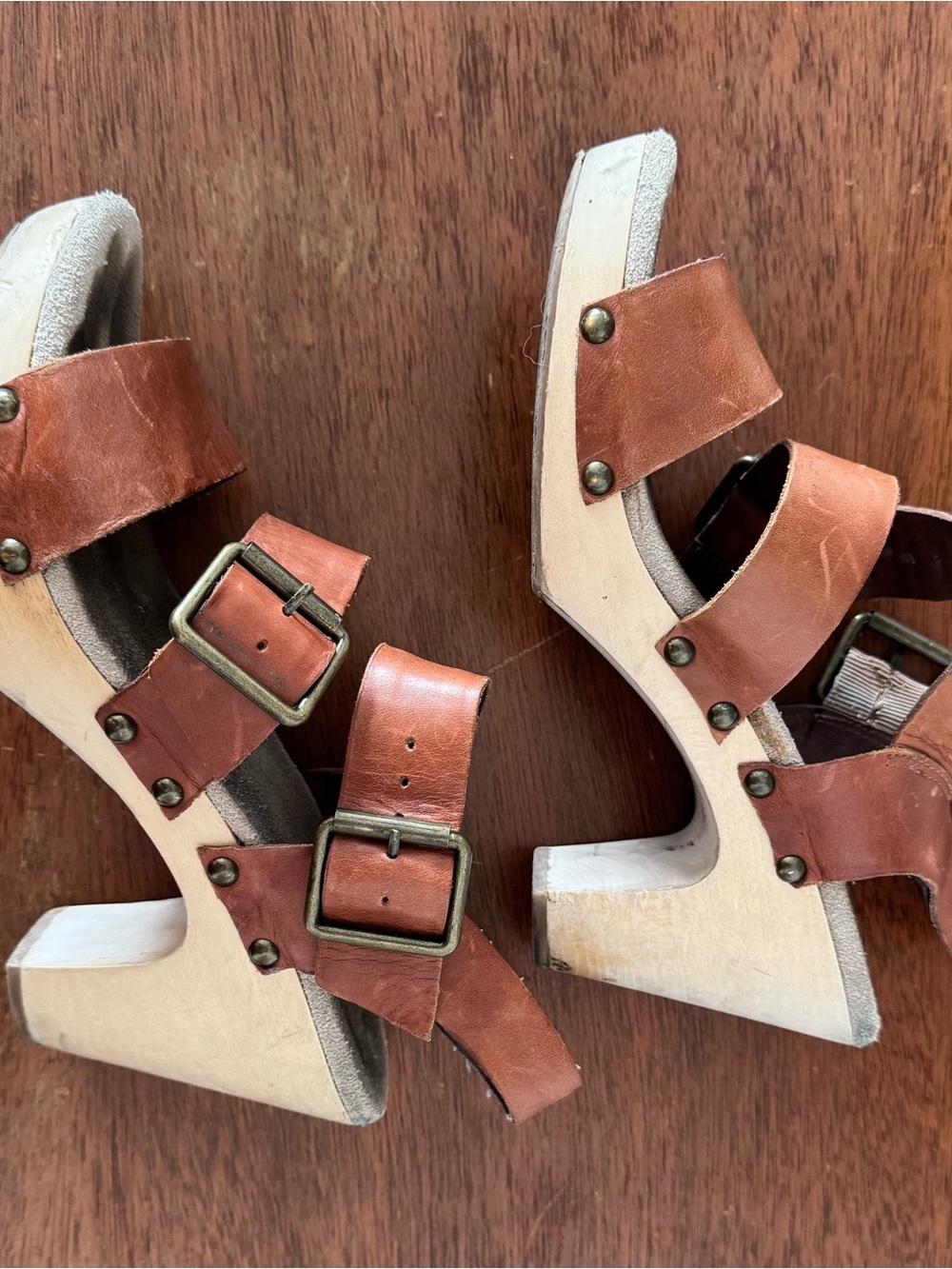 Dolce Vita Brown Leather Platform Sandals Size 9